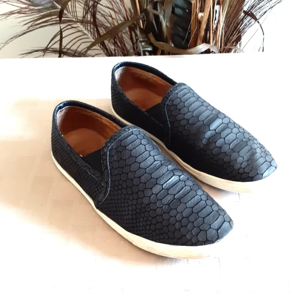 Joie Kidmore Leather Snake Embossed Sneakers